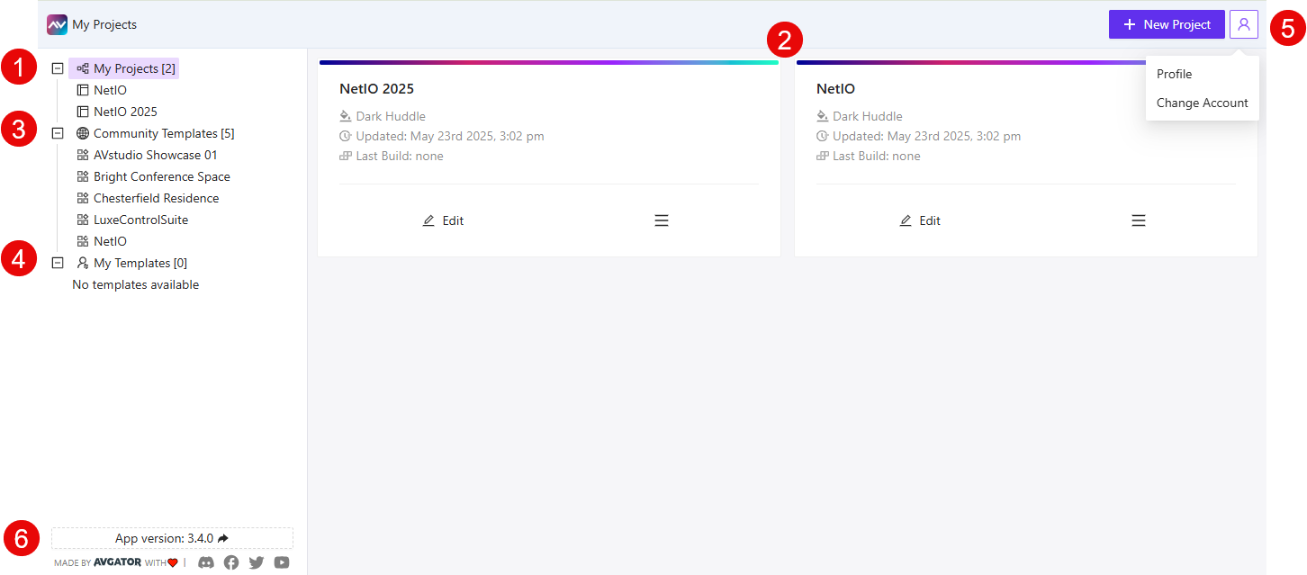 Dashboard Overview in AVstudio