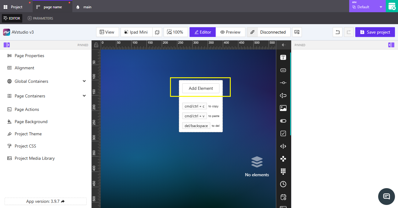 Add Element from Editor