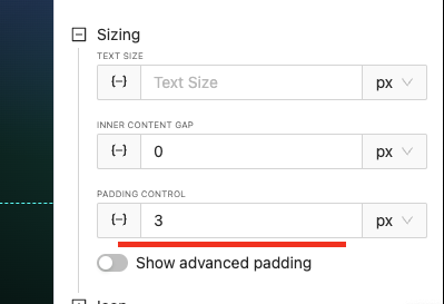 Back button sizing