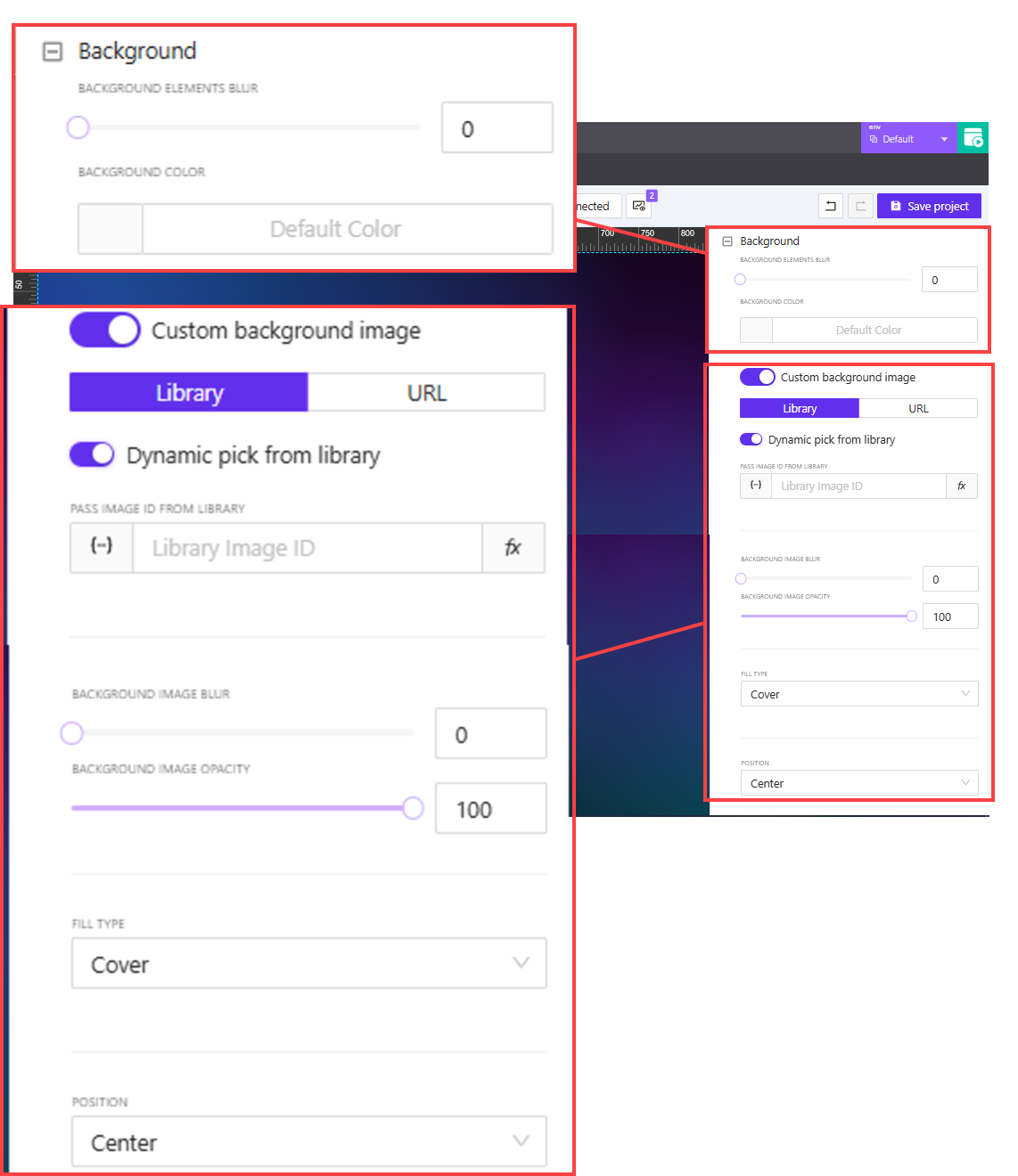 Expanded background image settings