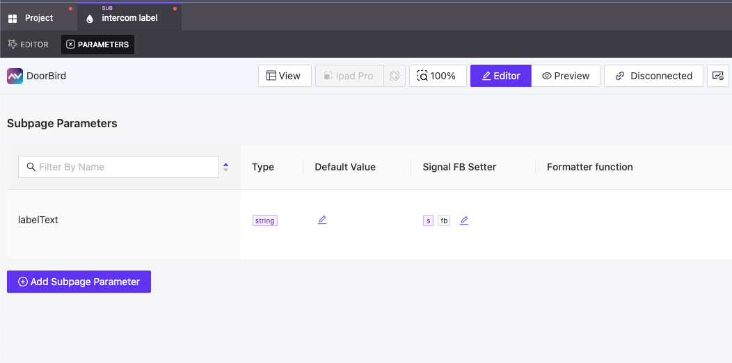Intercom Label Parameters