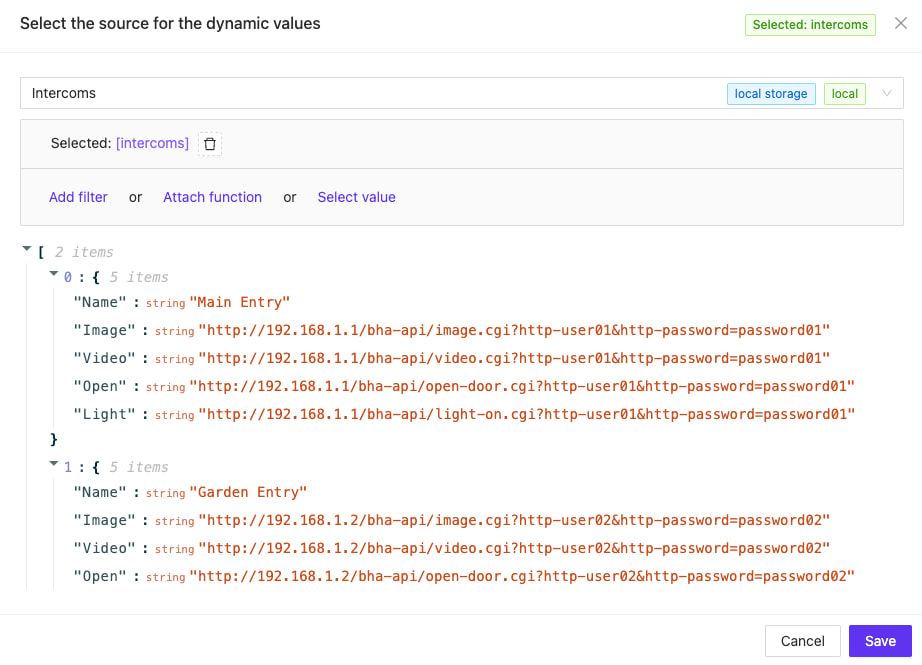 Subpage list dynamic source