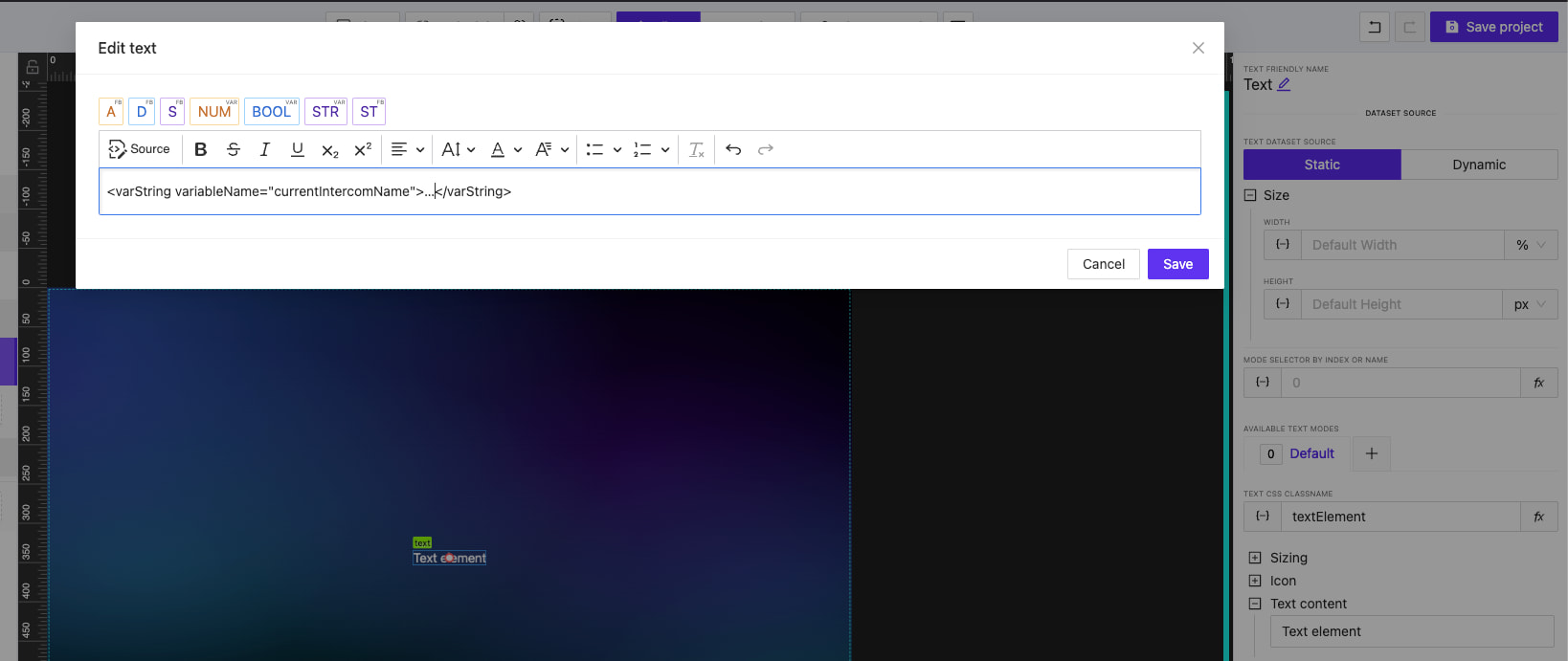 Intercom name label configuration