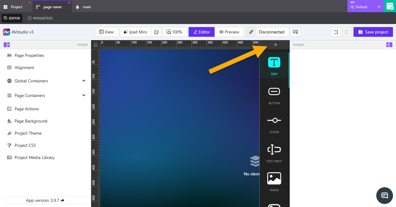 Expanded Elements Toolbar