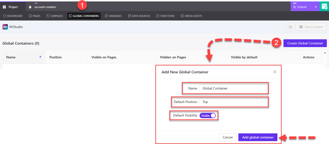 Global Containers Interface
