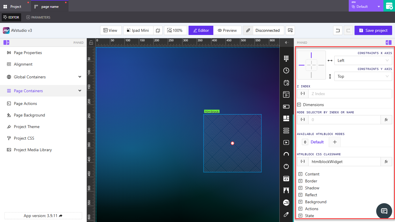 HTML Block — editor view 2