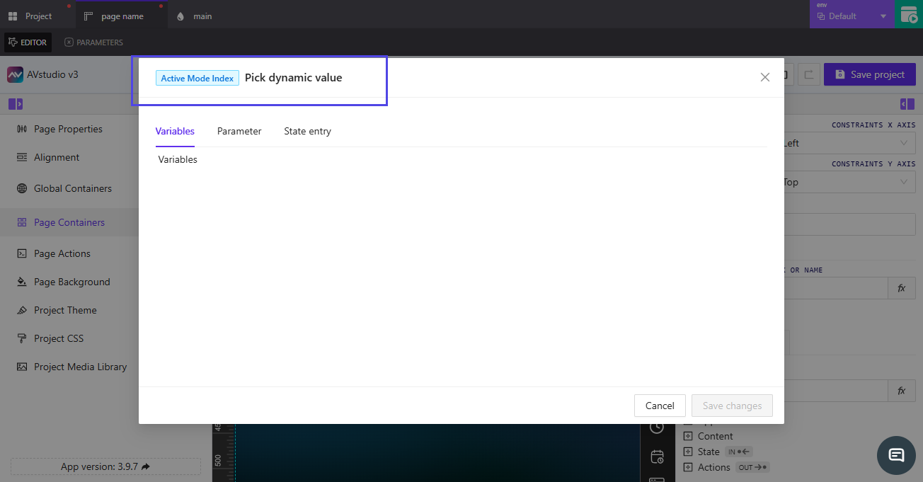 Pick Dynamic Value Modal