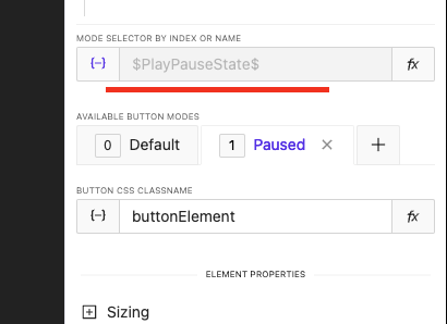 Play button mode selector