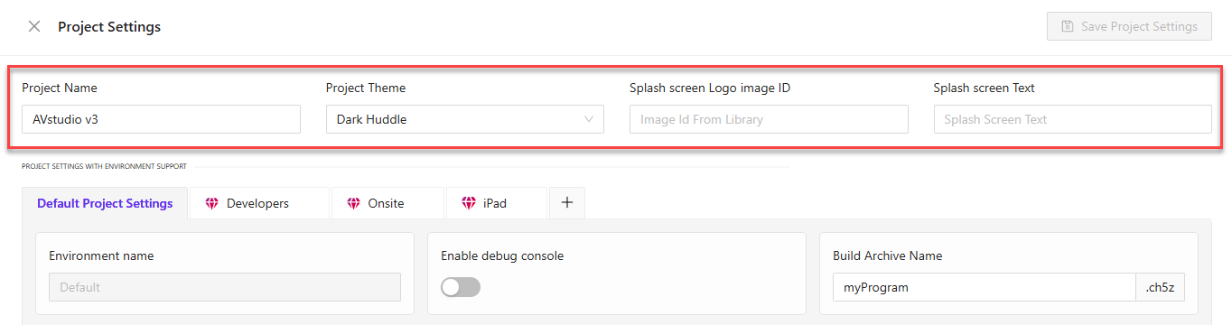 Edit general project information