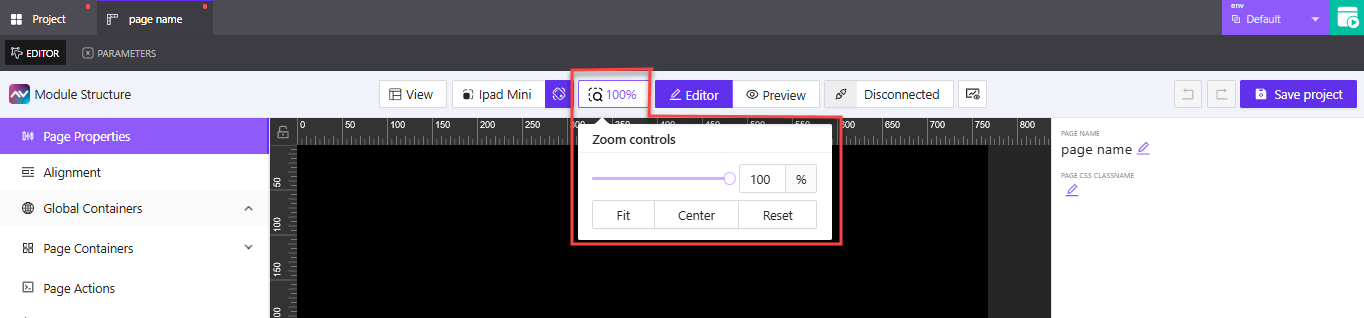Zoom controls